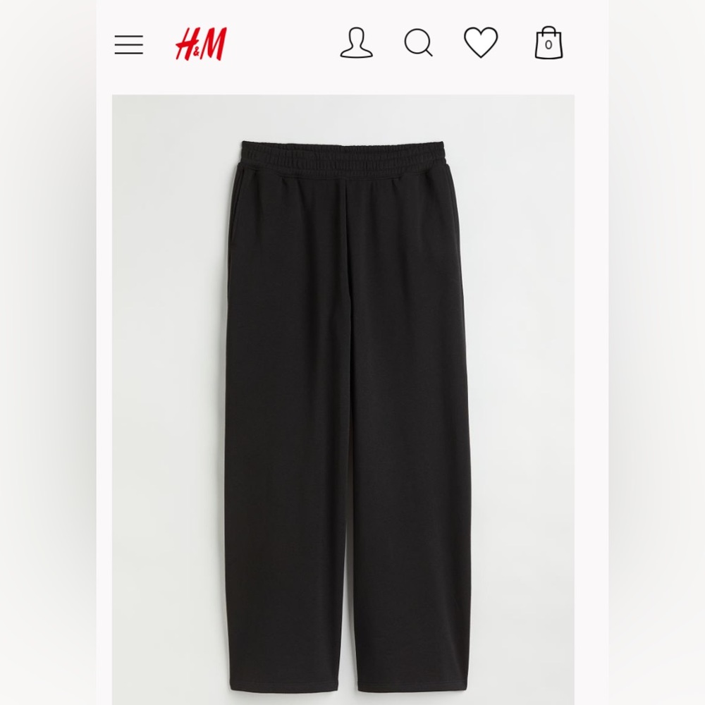 H&M black wide leg jogger sweat pants with high rise. EUC. DISCOUNT SHIP